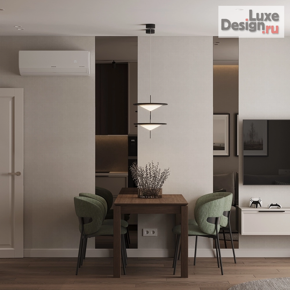 Дизайн интерьера двухкомнатной квартиры "Дизайн-проект квартиры в центре Ярославля в современном стиле, площадью 71м2" (фото 3)