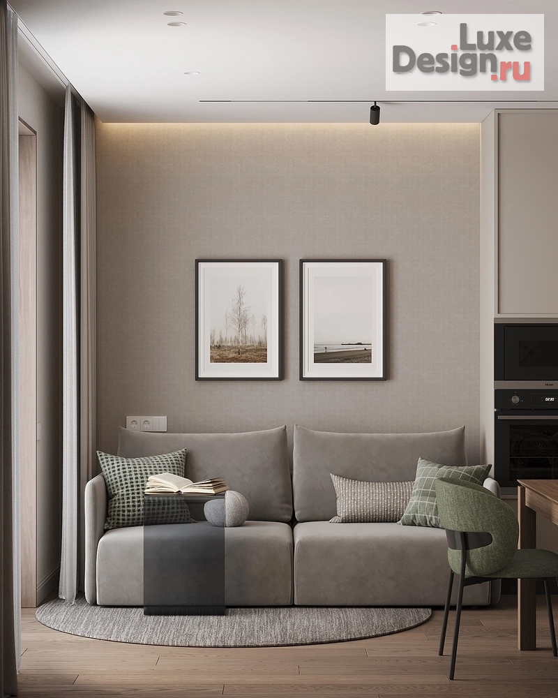 Дизайн интерьера двухкомнатной квартиры "Дизайн-проект квартиры в центре Ярославля в современном стиле, площадью 71м2" (фото 5)