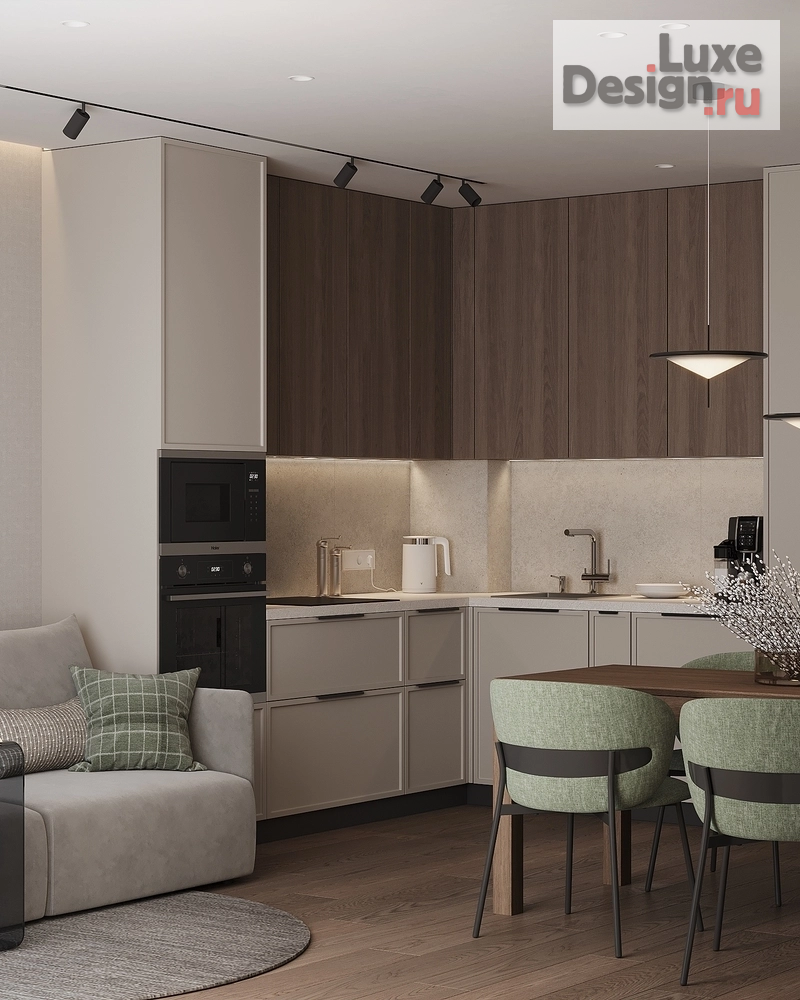 Дизайн интерьера двухкомнатной квартиры "Дизайн-проект квартиры в центре Ярославля в современном стиле, площадью 71м2" (фото 6)