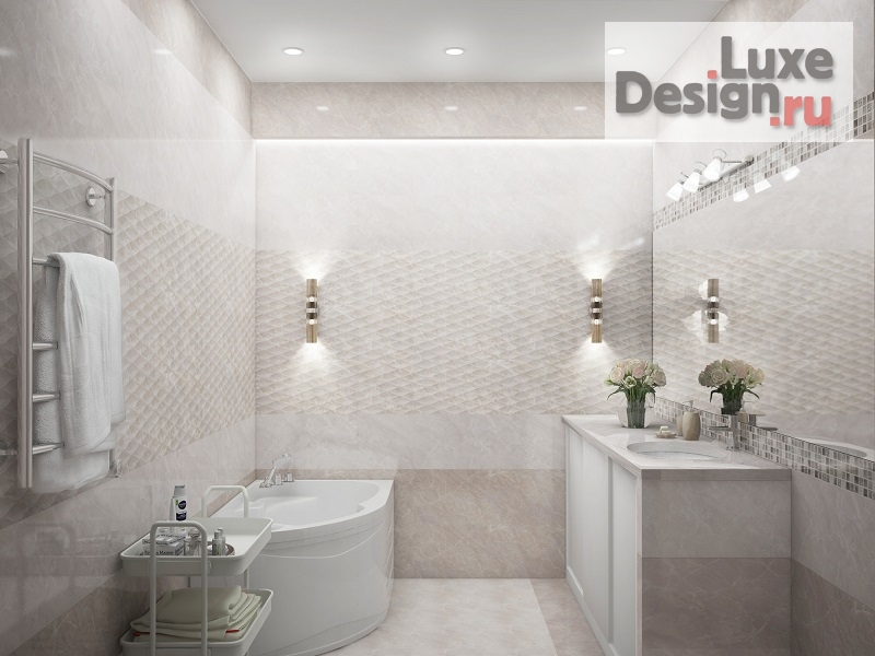 Дизайн интерьера ванной "ВАННАЯ В РОЗОВЫХ ТОНАХ" (фото 1)