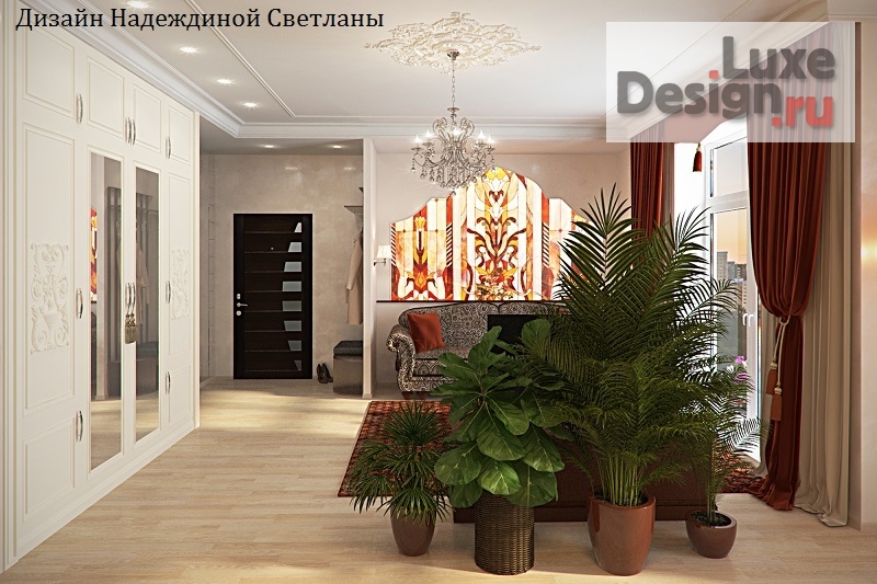 Дизайн интерьера двухкомнатной квартиры "Квартира с восточным колоритом" (фото 1)