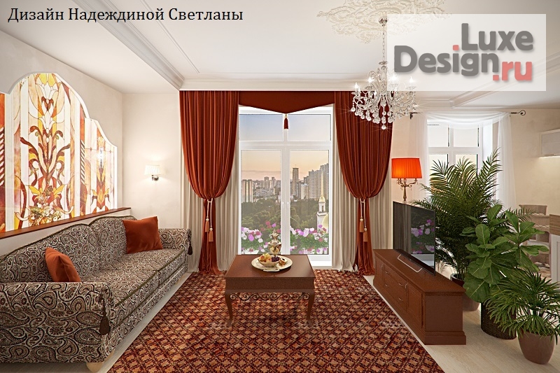 Дизайн интерьера двухкомнатной квартиры "Квартира с восточным колоритом" (фото 3)