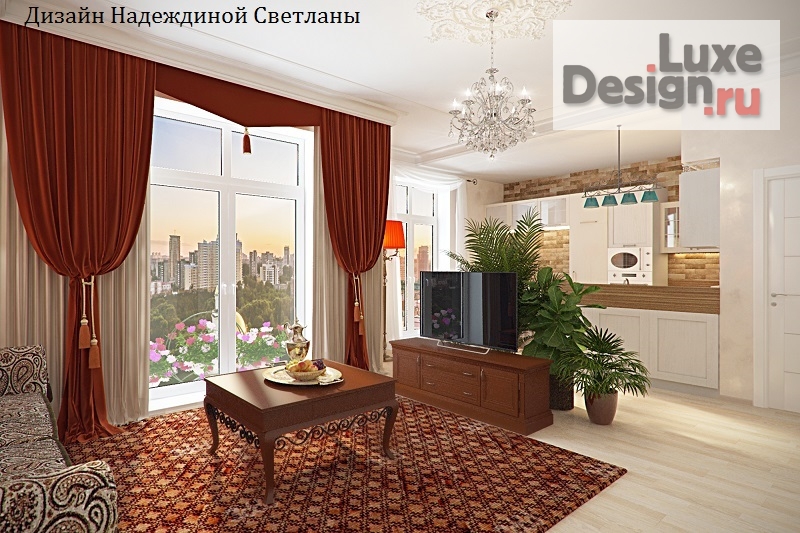 Дизайн интерьера двухкомнатной квартиры "Квартира с восточным колоритом" (фото 4)