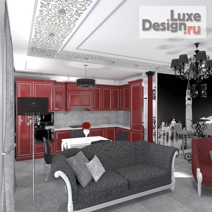 Дизайн интерьера гостиной "Проект кухни-гостиной" (фото 5)