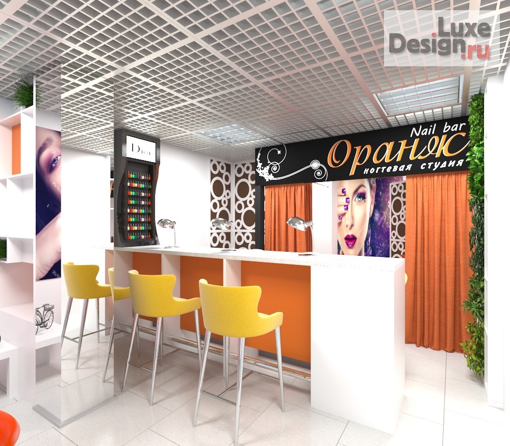 Дизайн интерьера салона красоты "Проект маникюрного салона ОРАНЖ г. Ярославль" (фото 5)