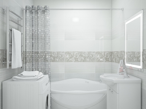 Дизайн интерьера ванной в Ярославле "БЕЛАЯ ВАННАЯ"